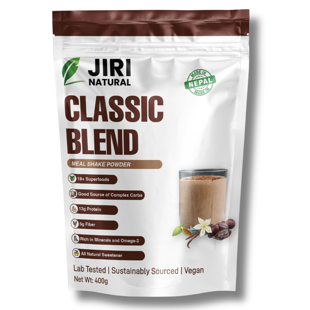 Jiri Natural Classic Blend Meal Replacement Shake Powder 400g - Vanilla Flavor, Energy Boosting, Superfoods, Vegetarian, GMP Certified