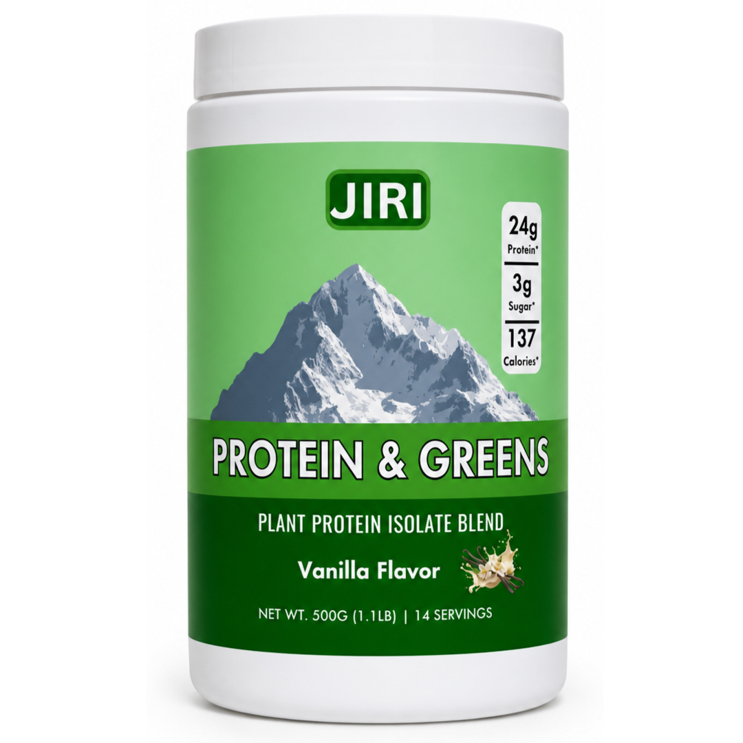 Jiri Nutrition Protein & Greens (Plant Protein Isolate) 500g - Vanilla Flavour
