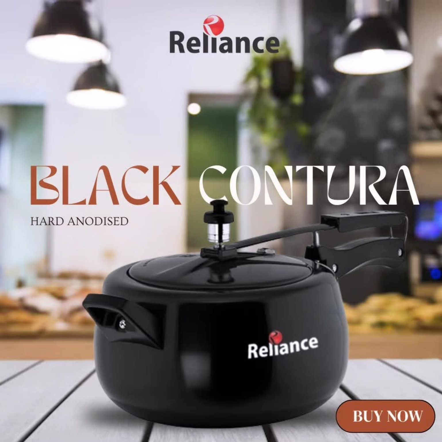 Reliance Black Contura 3 Litre Pressure Cooker